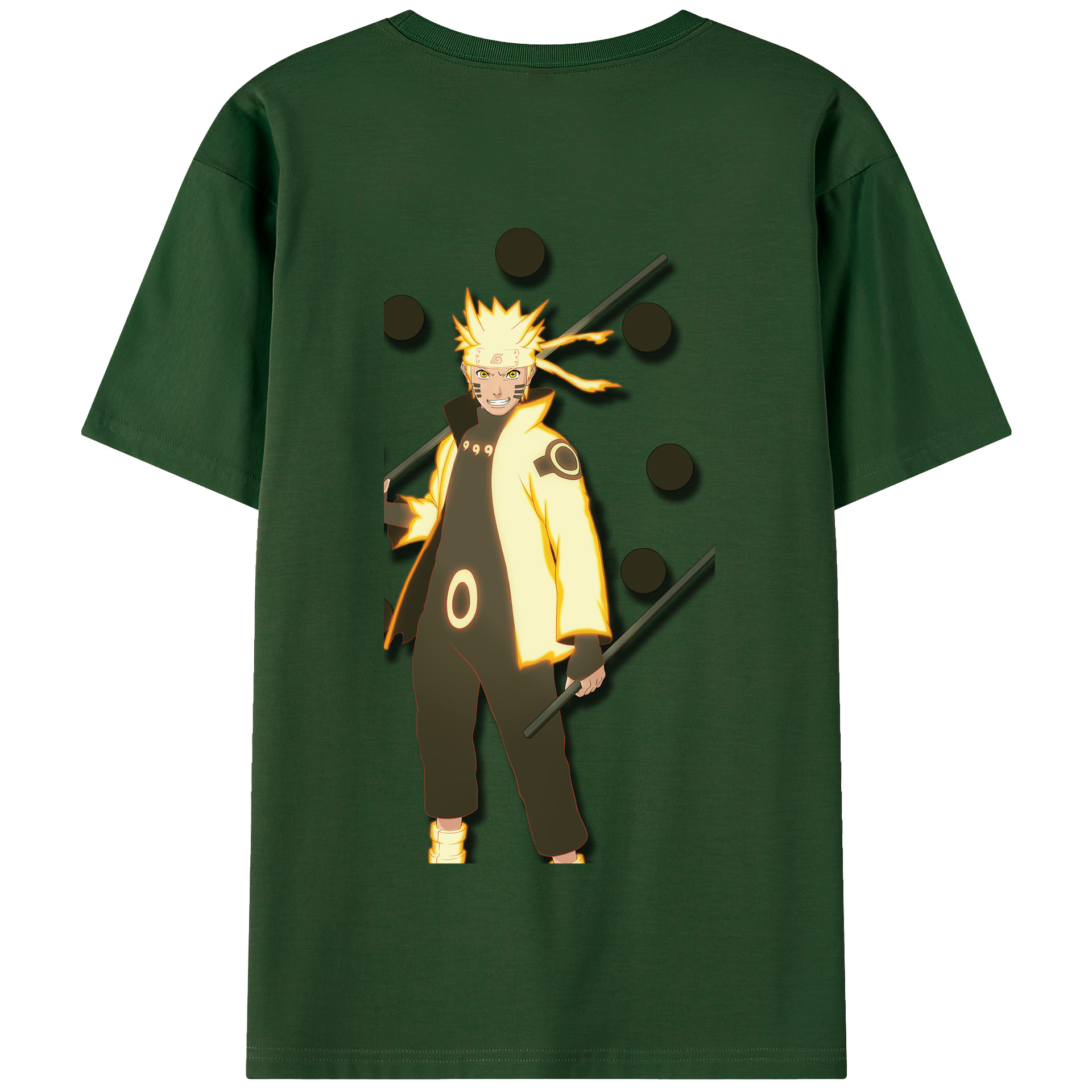 （画像用） NARUTO -ナルト- うずまき ナルト Uzumaki Naruto 綿100％半袖Tシャツ（背面プリント）